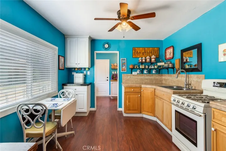 The big window provides lots of natural light in the spacious kitchen.