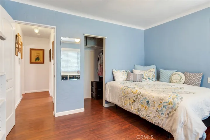 A large walk-in closet in the primary bedroom.