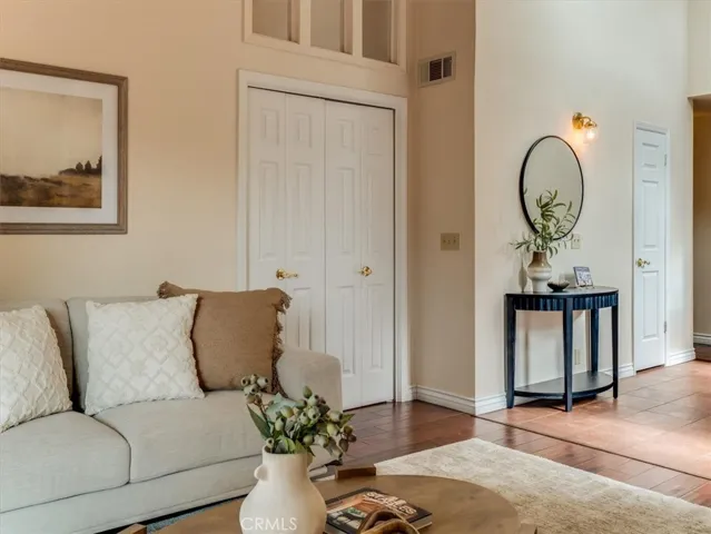Close off the double doors for privacy.