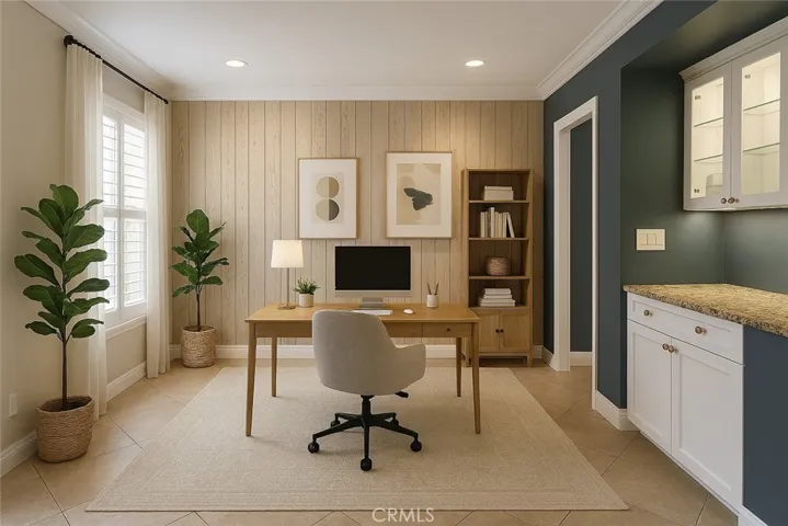 3rd bdrm option is digitally staged as a home office