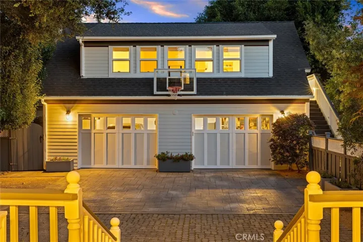 Detached oversized two-car garage with ADU above