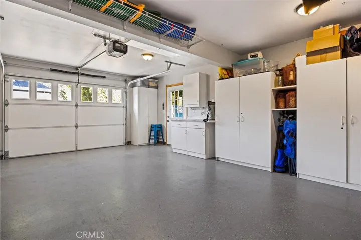 Garage Interior. Epoxy floors and great storage.