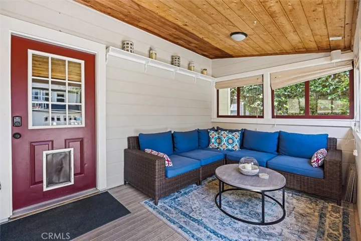 Lounge area on back porch.