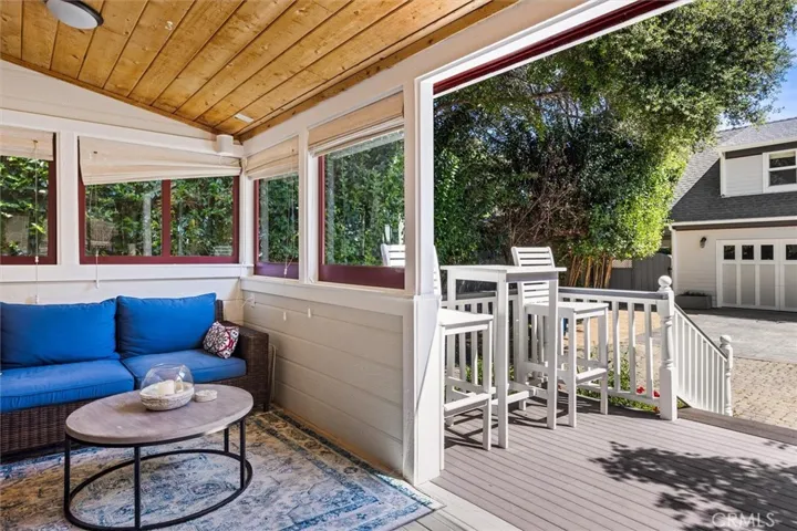 Entertaining area on private back porch.