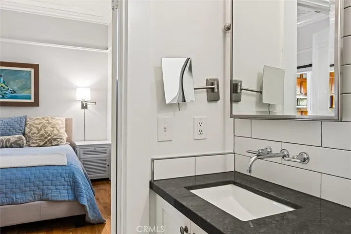 Primary bedroom and updated bath on entry living level.
