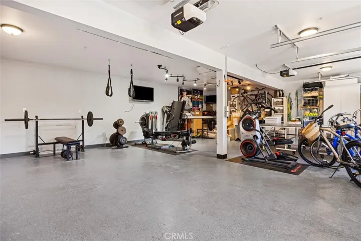 Garage Interior. Finished walls and epoxy floors.
