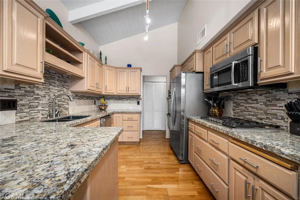 Ample storage in the upgraded kitchen.