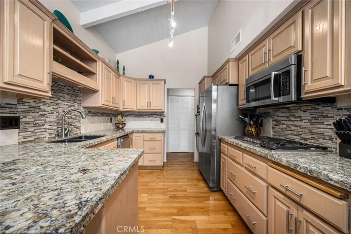 Ample storage in the upgraded kitchen.