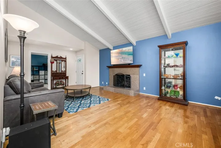 Vaulted ceilings in main living area.