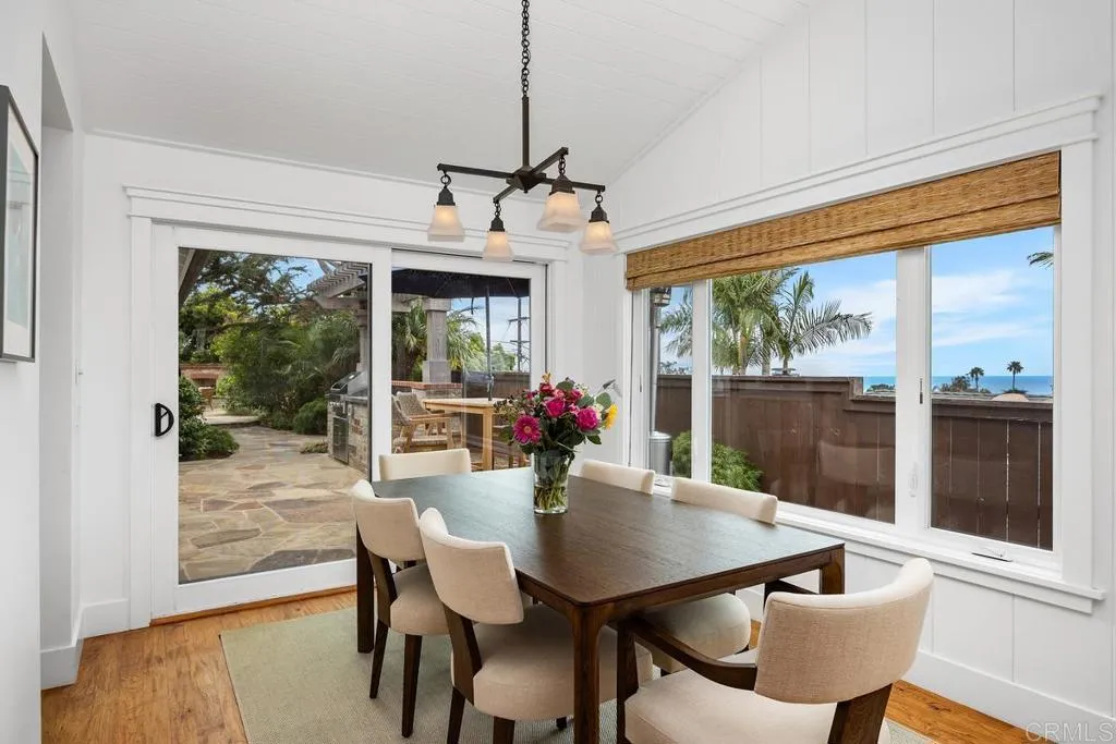 Ocean view dining area
