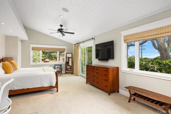 Spacious Primary Bedroom with Ocean Views and dire