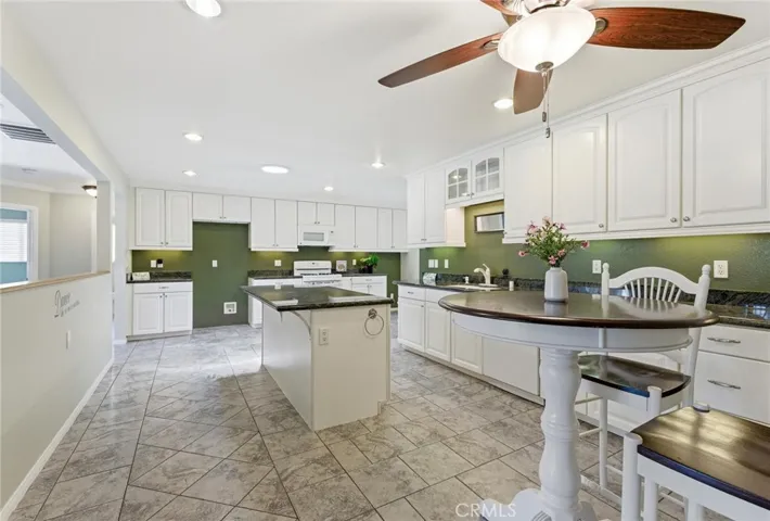 Granite counters in kitchen & island