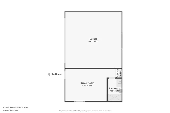 Detached garage and bonus area/bathroom