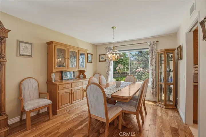 Dining Room with views of the roses in backyard