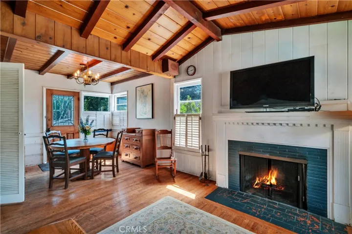 Fireplace virtually enhanced.