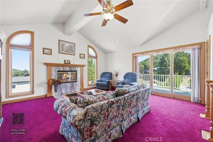 Living room with deck access