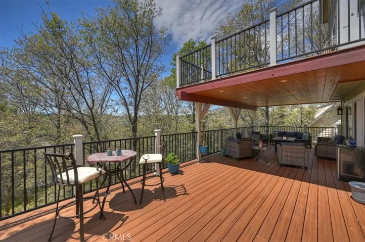 Large deck off the family room with a view