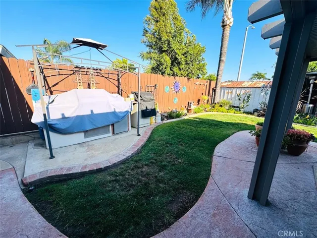 BBQ area in back yard