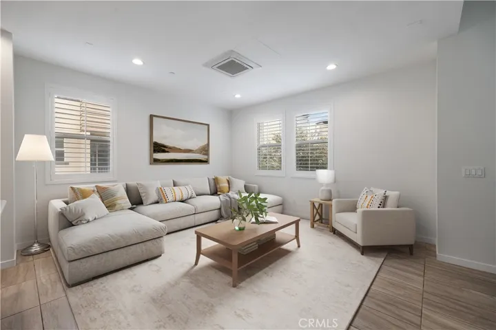 Living room virtually staged