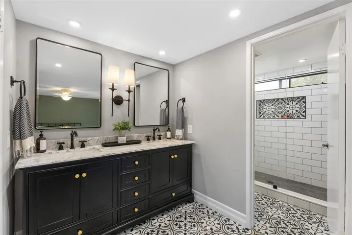 Beautiful remodeled primary luxury bathroom.