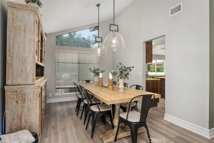 Dining room which leads into the kitchen.