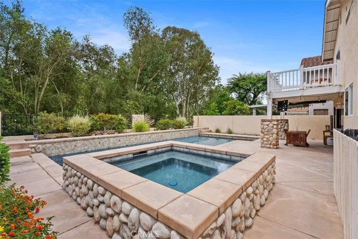 Relax in this large custom spa.