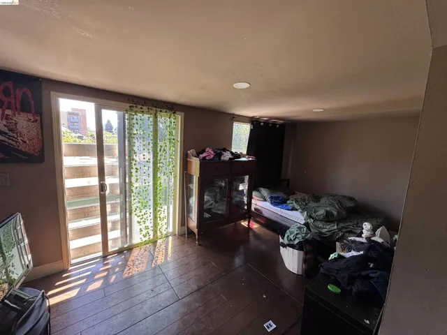 Sliding glass door opening to an exterior landing