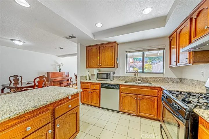 Kitchen with granite countertops