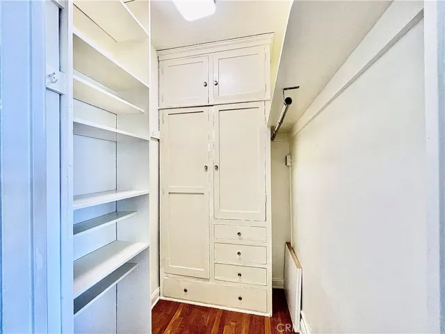 Walk in Closet with Built-In Cabinets