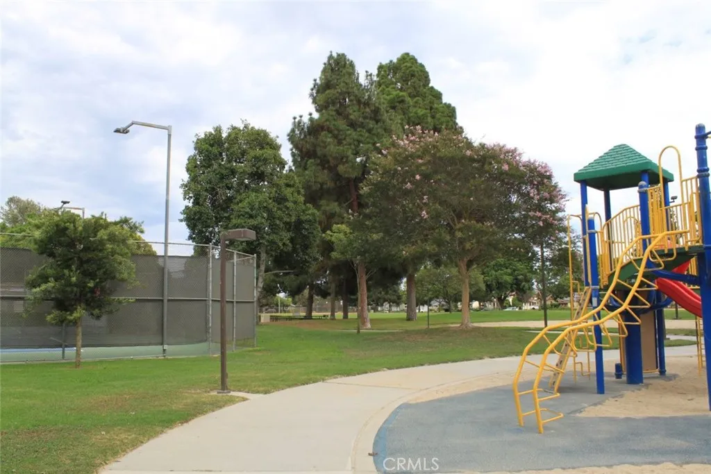 Tennis courts and playground.