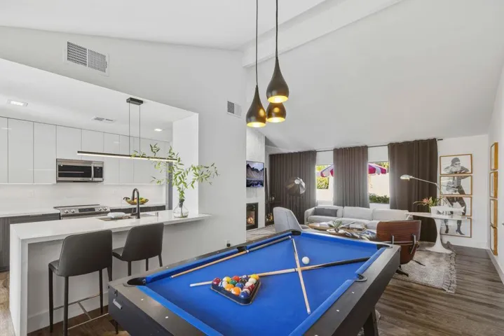 Full Kitchen dining and living space wit