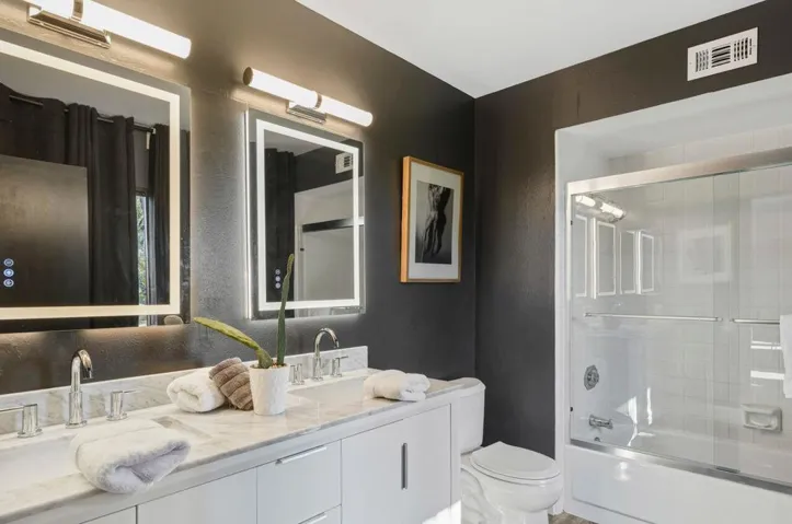 Updated primary bathroom with double sin