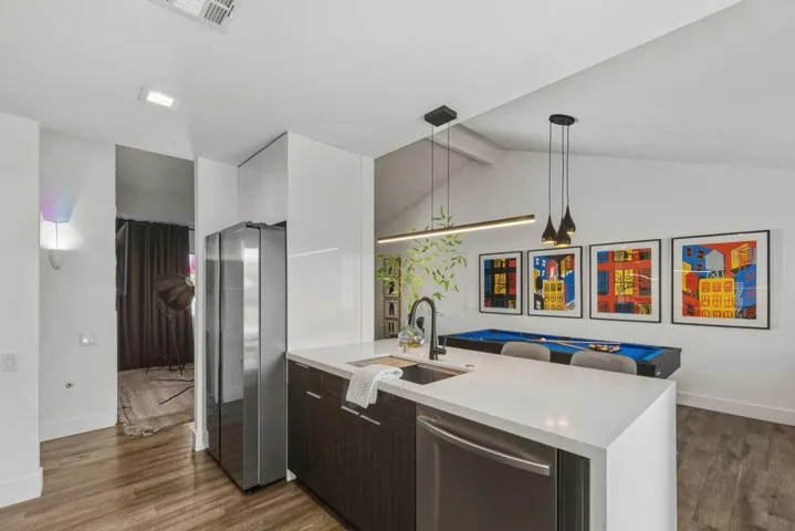 Kitchen 2 with waterfall quartz island