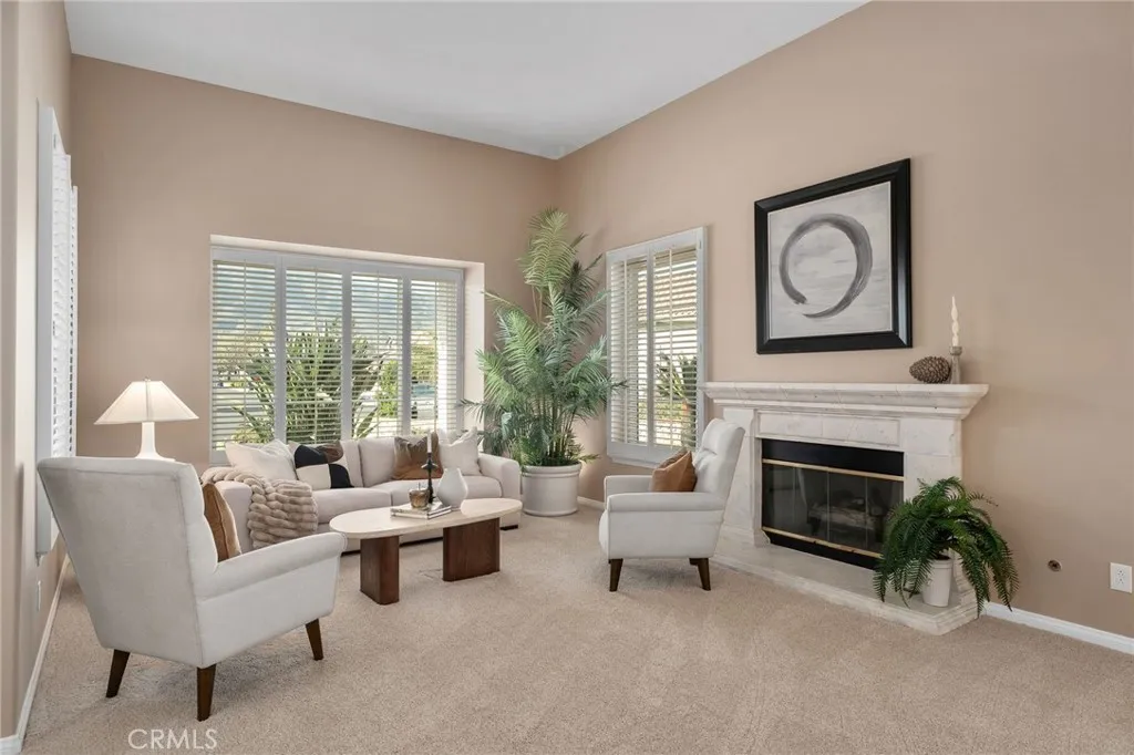 living room with fireplace