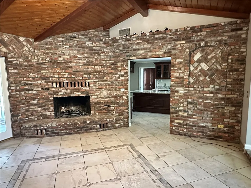Wood burning fireplace-Family room