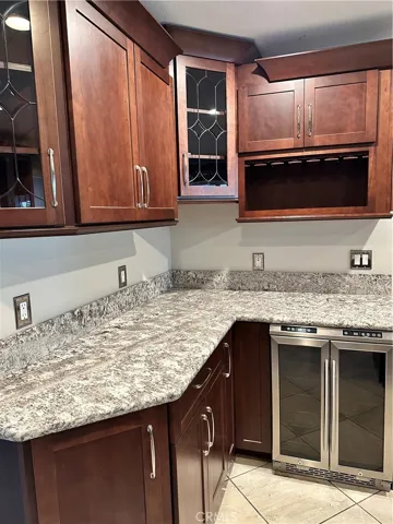 Coffee/wine nook with wine fridge