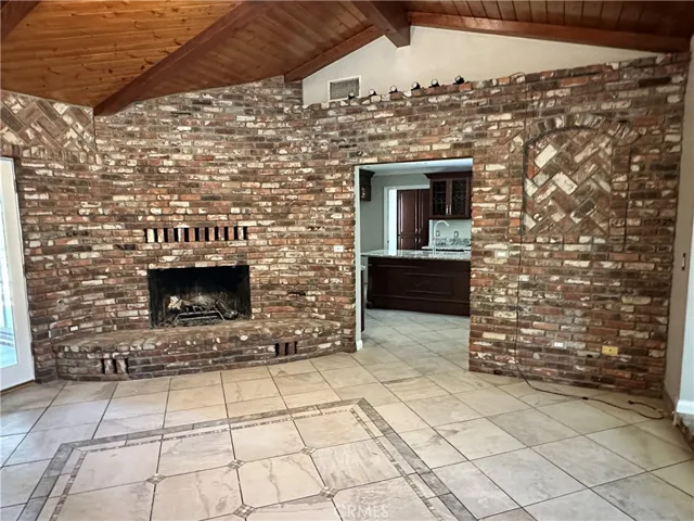 Wood burning fireplace-Family room