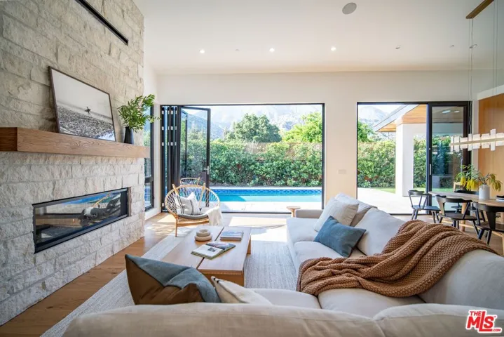 Living Space with Pool View