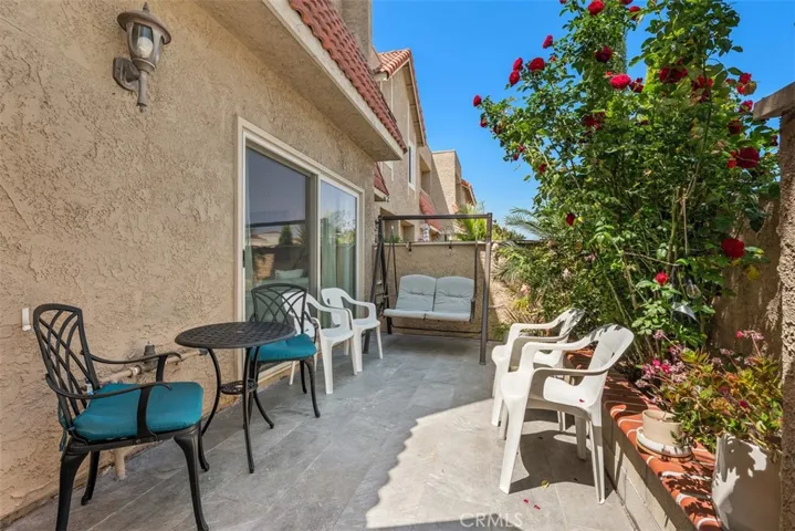 Patio in front of home