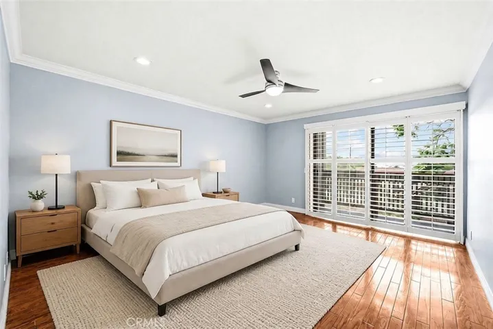 Virtually staged primary bedroom