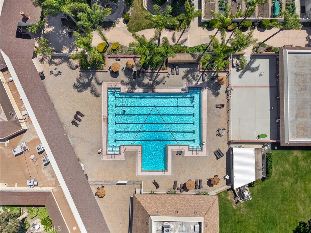 Aerial view of the pool