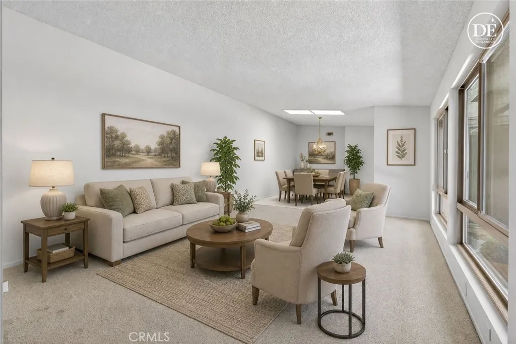 Digitally Enhanced living room and dining room