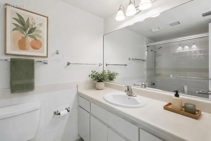 Virtually staged bathroom