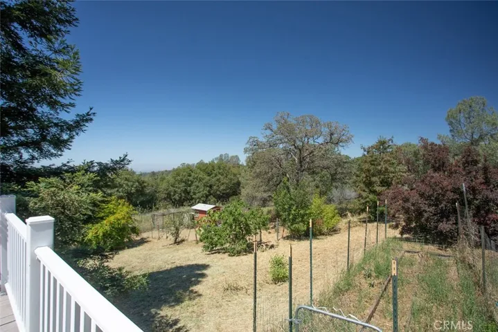 chicken coop, fruit trees and additional garden area