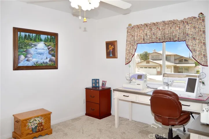 The 3rd Bedroom is Upstairs Next to the 2nd Bedroom and Offers More Luxurious Carpeting, a Ceiling Fan, and Mirrored Wardrobe Doors