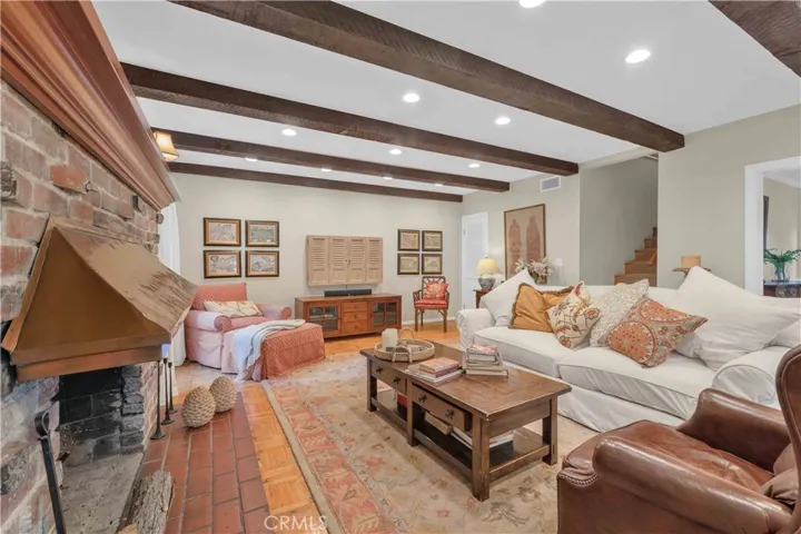 Living Room with Oversized Fireplace