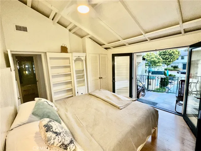 Master bedroom looking over private deck