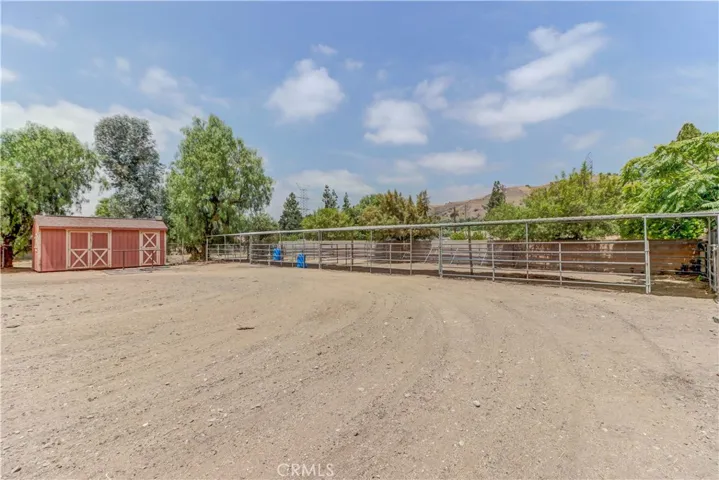 Up close view of the horse stalls and tack/feed shed