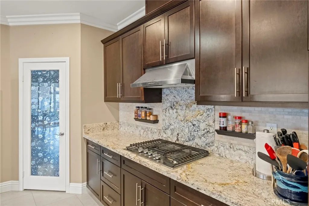 Many custom cabinets