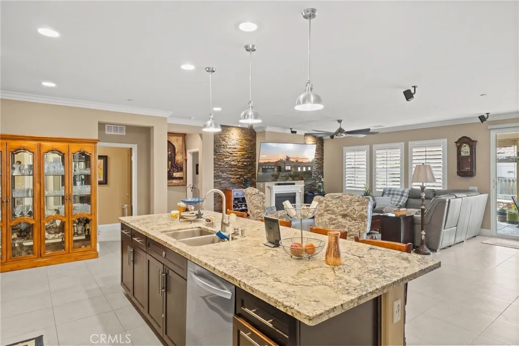 Kitchen is open to the family room.
